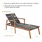 Costway Patio Rattan Chaise Lounge Chair Recliner Back Adjustable Acacia Wood Garden